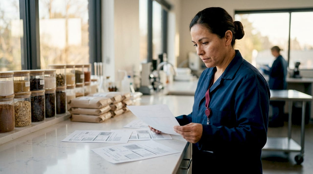 Woman reviewing FDA food labeling documents
