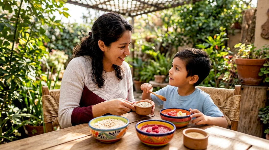Mother teaching child sweetener alternatives